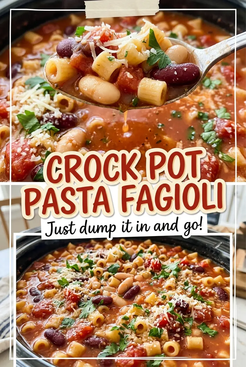 Crock Pot Pasta Fagioli rich bean soup