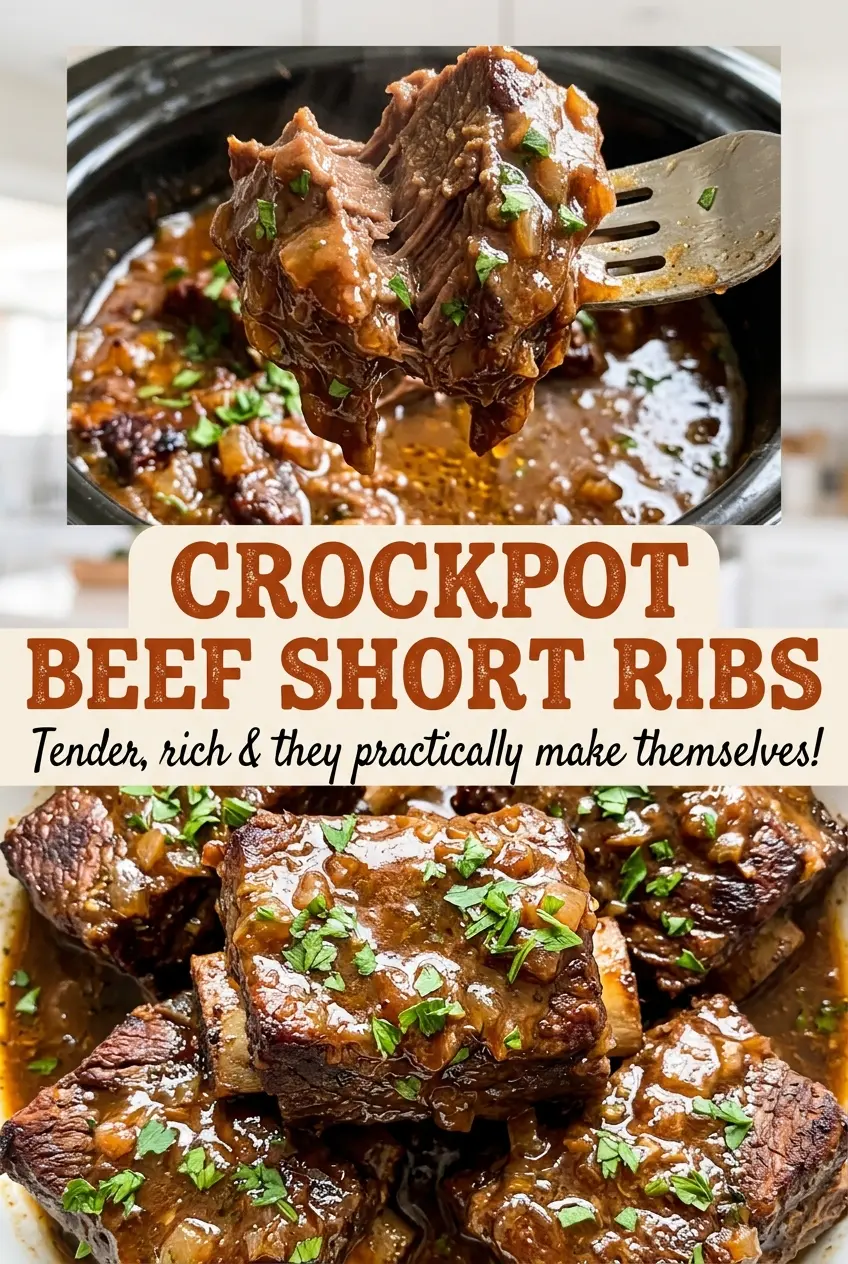 Crockpot Beef Short Ribs with rich cooking sauce