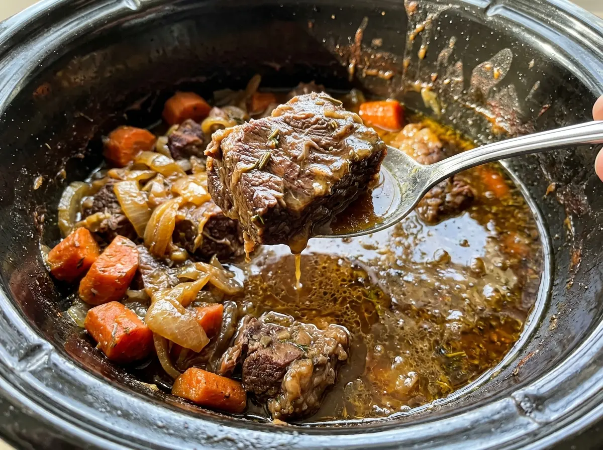 Crockpot Beef Short Ribs with tender braised meat
