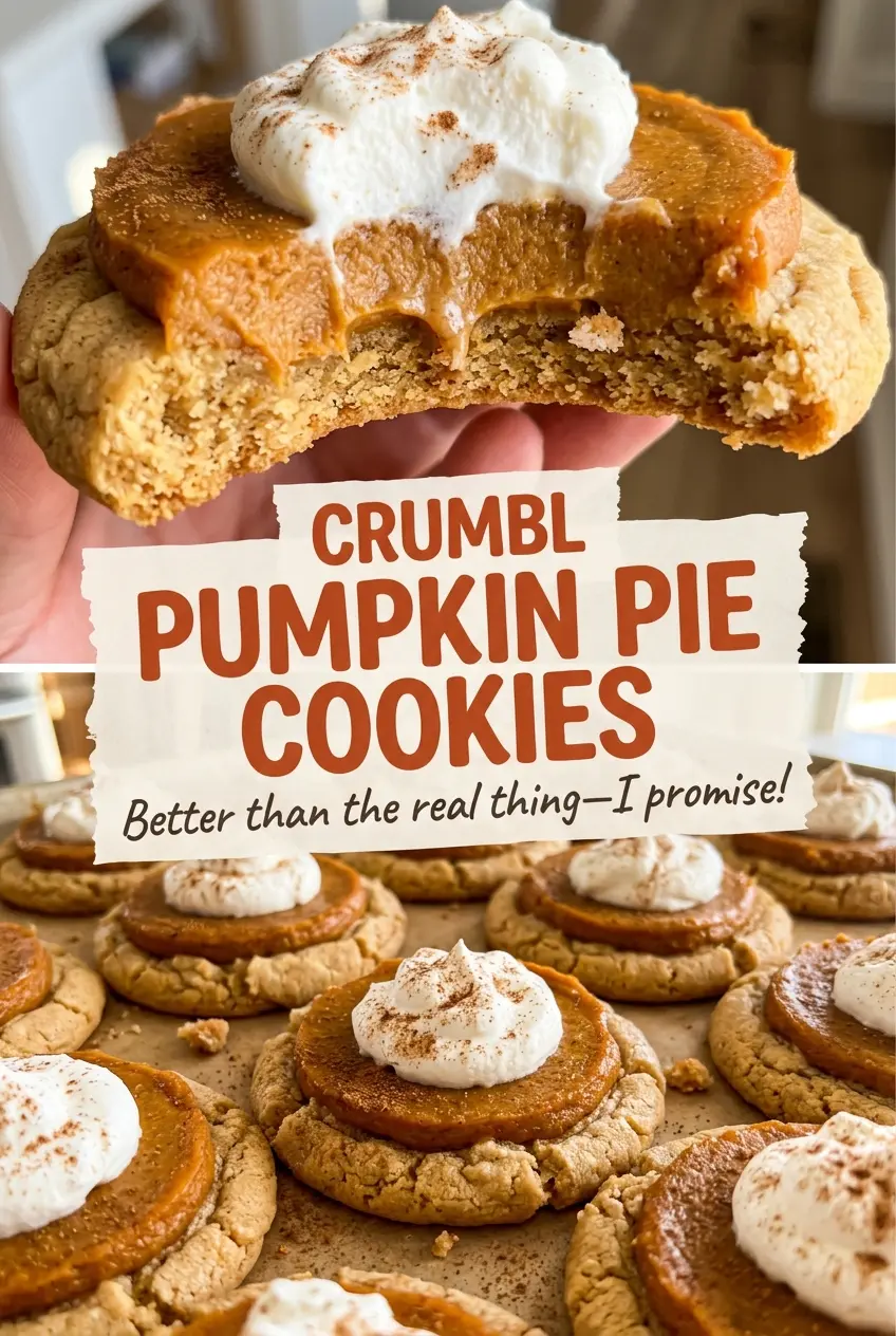 Crumbl Pumpkin Pie Cookies with whipped cream topping
