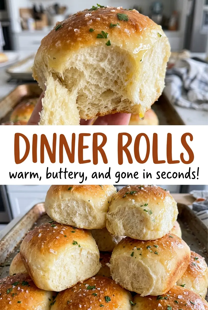 Dinner rolls fluffy buttery crumb