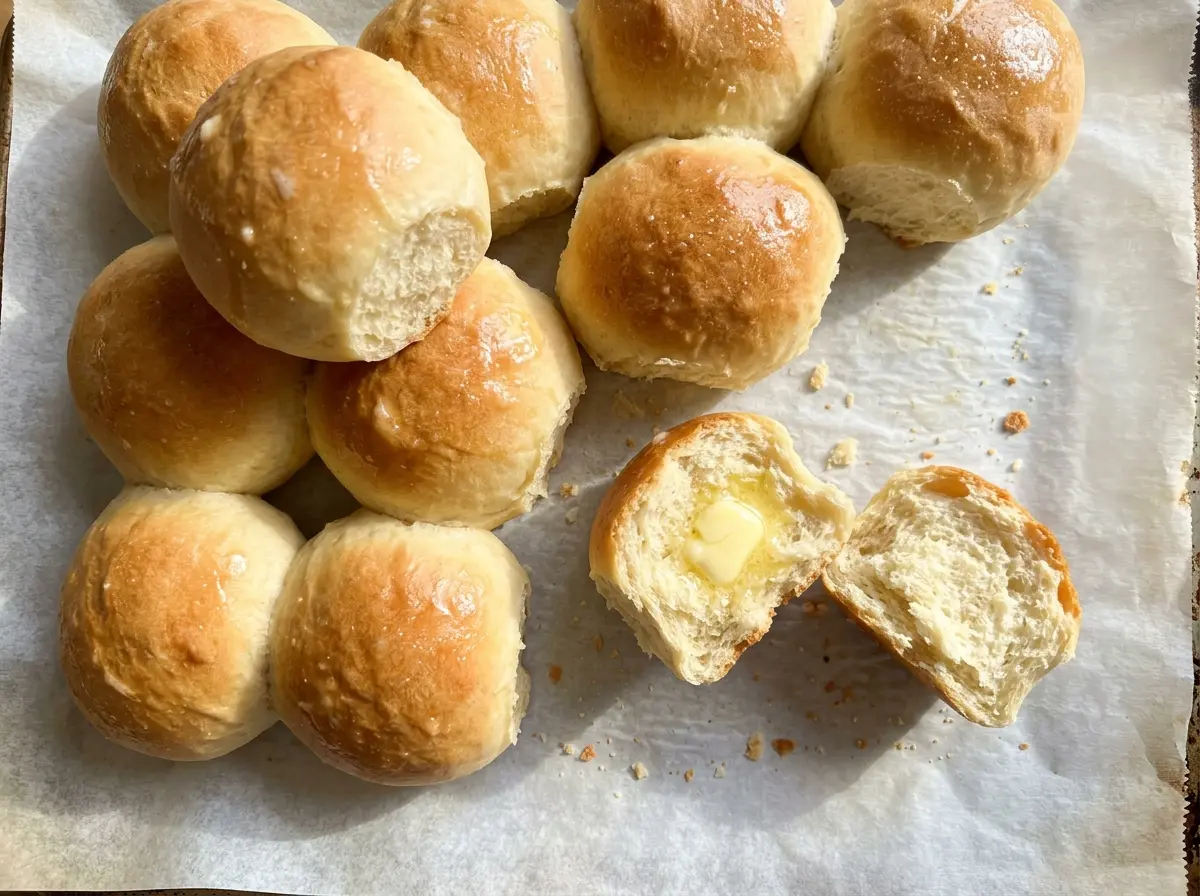 Dinner rolls soft golden tops