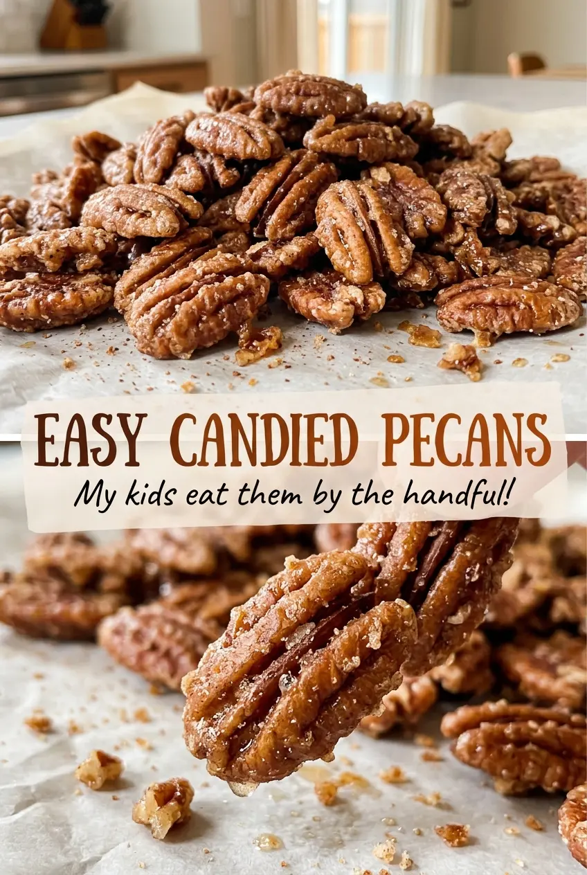 Easy Candied Pecans crisp cinnamon coating