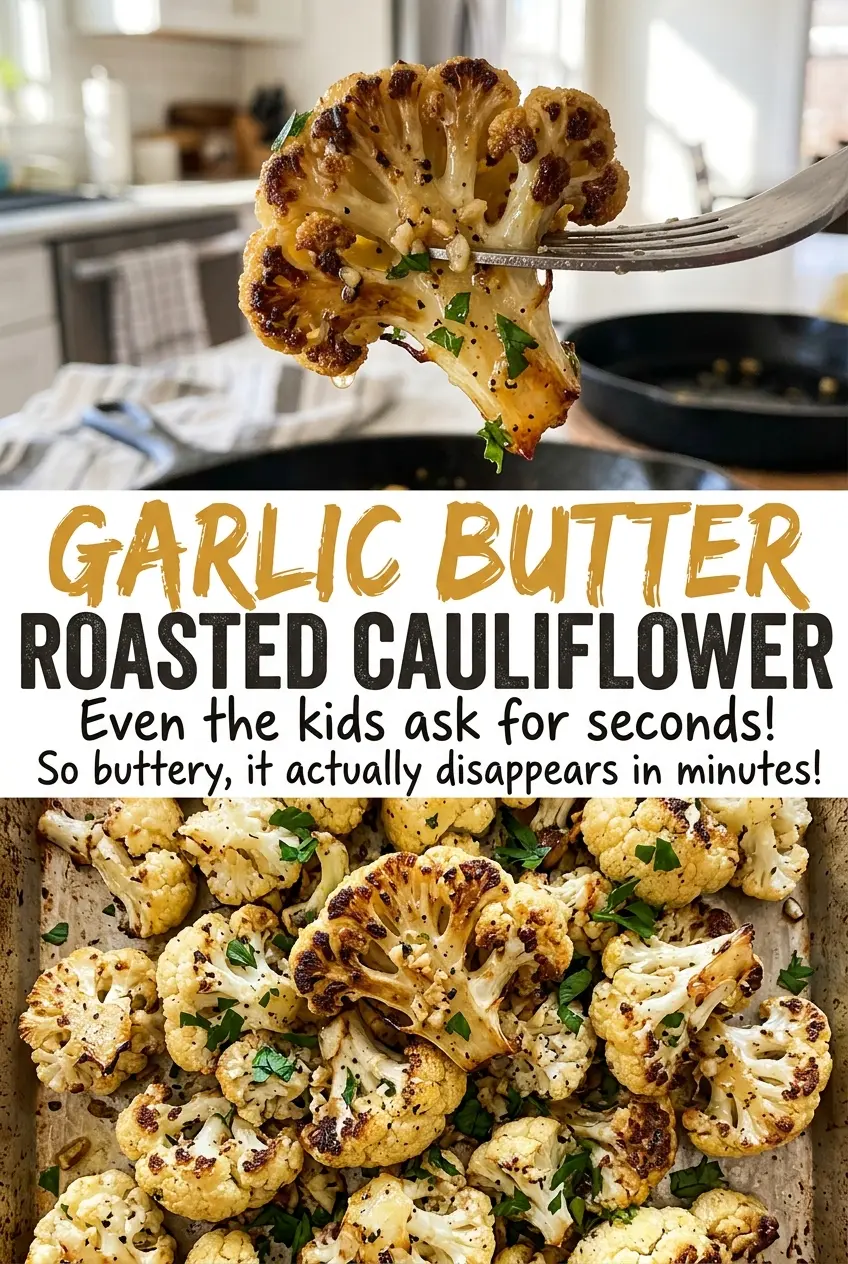 Garlic Butter Roasted Cauliflower savory golden florets