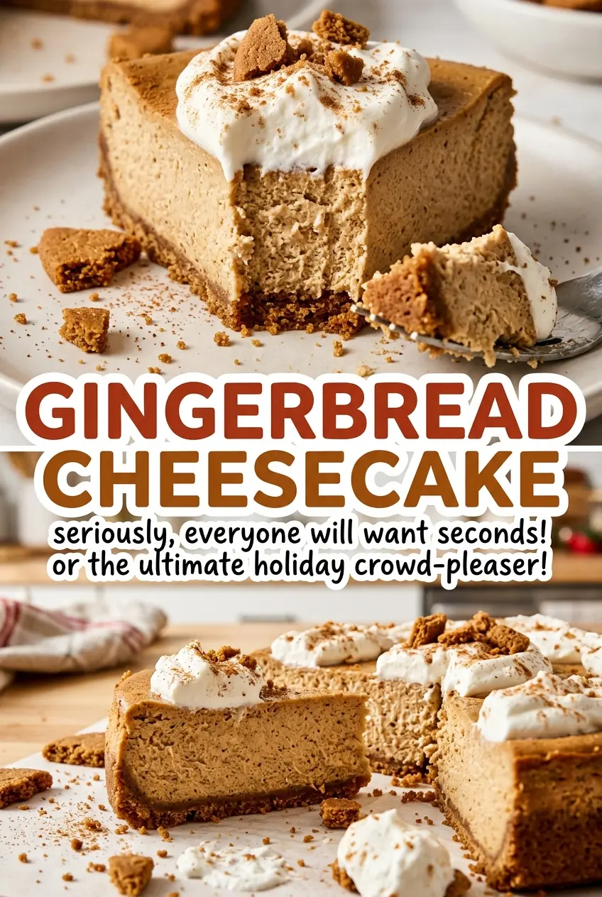 Gingerbread cheesecake with gingersnap crust