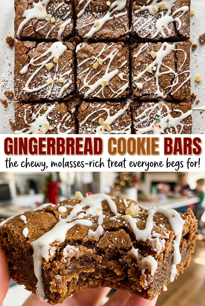 Gingerbread Cookie Bars spiced frosted squares