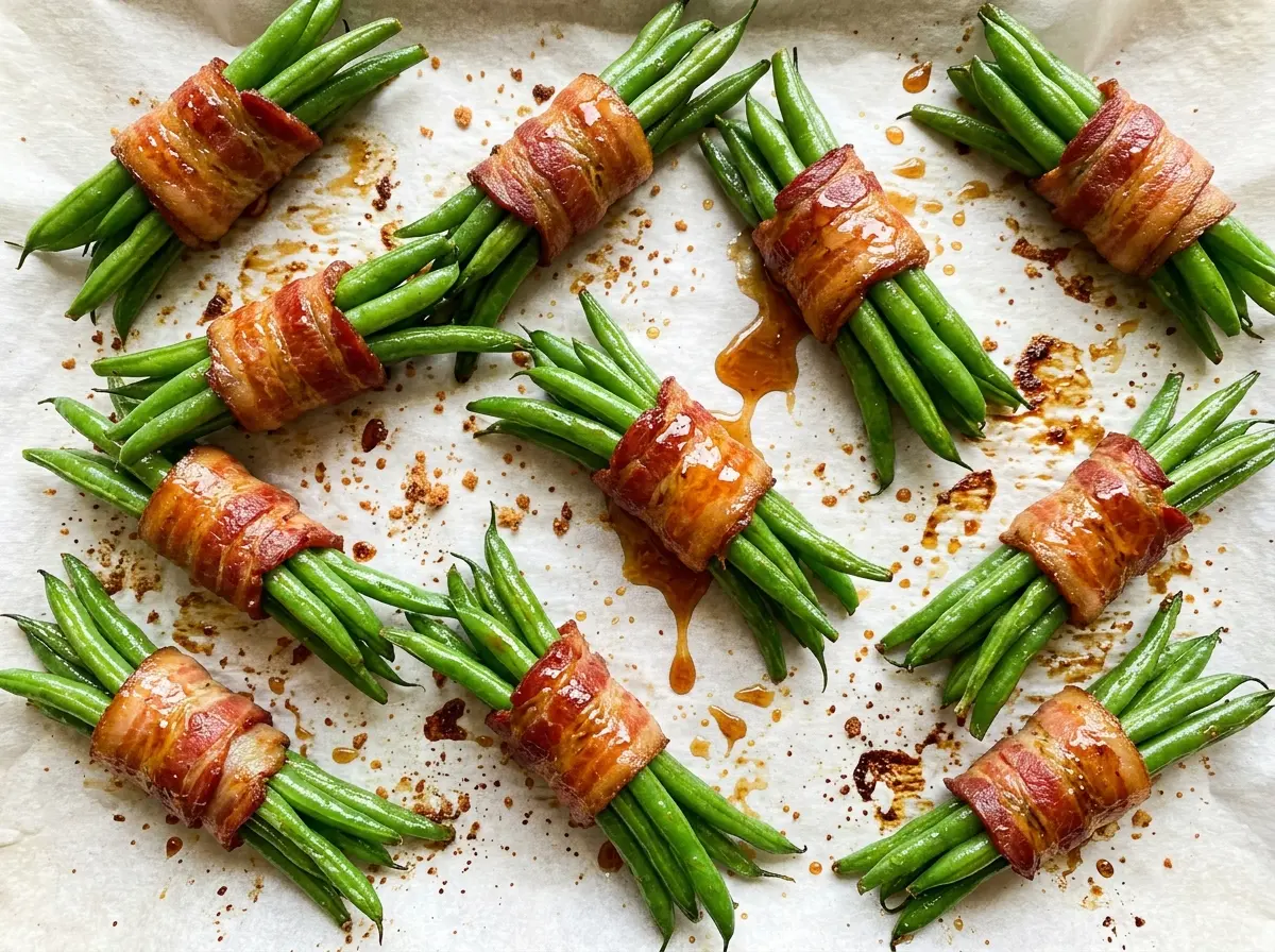 Green Bean Bundles with crisp bacon