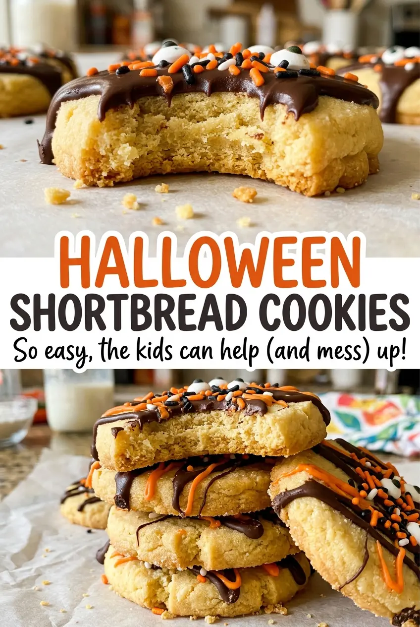 Halloween Shortbread Cookies, crisp orange shapes