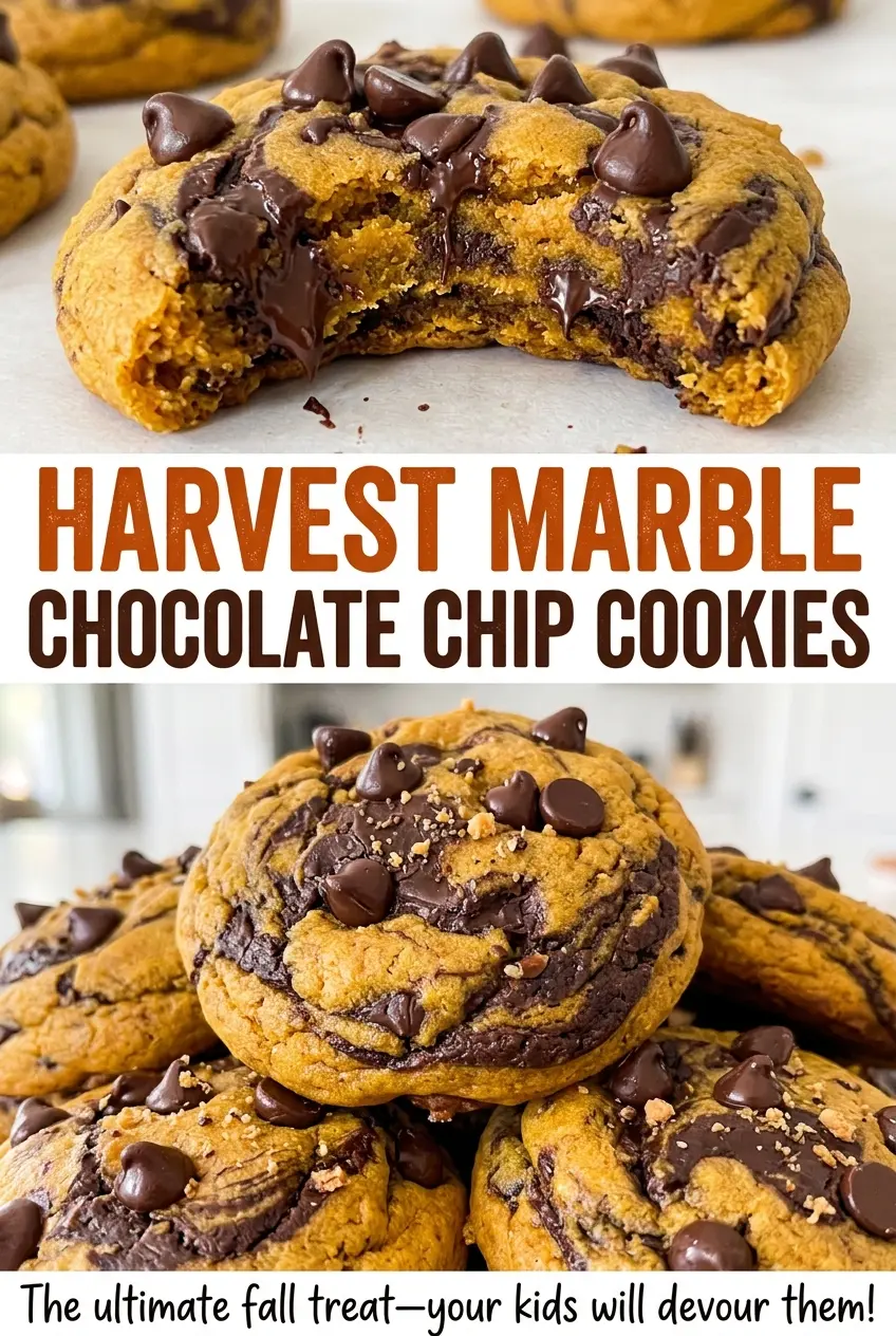 Harvest Marble Chocolate Chip Cookies with soft marbled centers