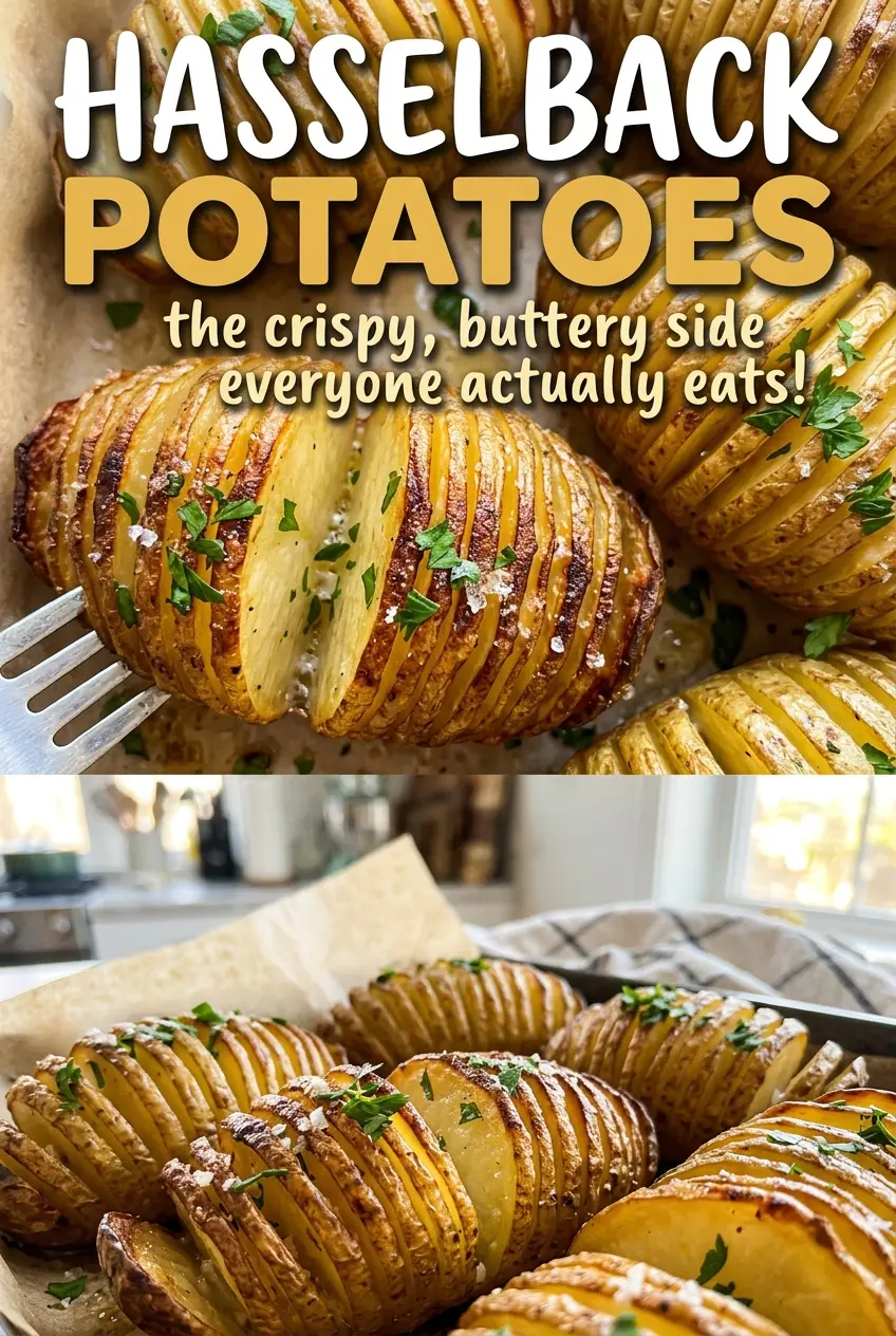 Hasselback potatoes golden accordion slices