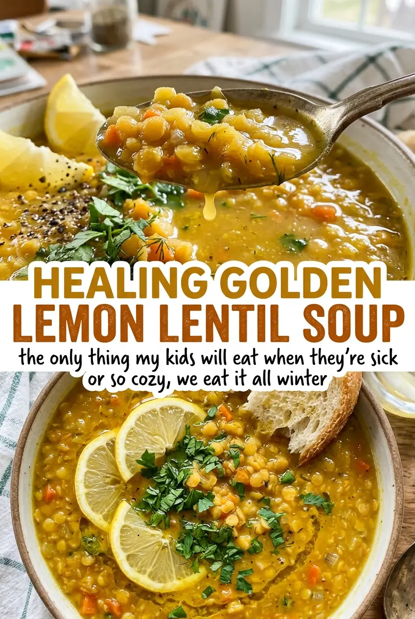 Healing Golden Lemon Lentil Soup, golden and broth-rich