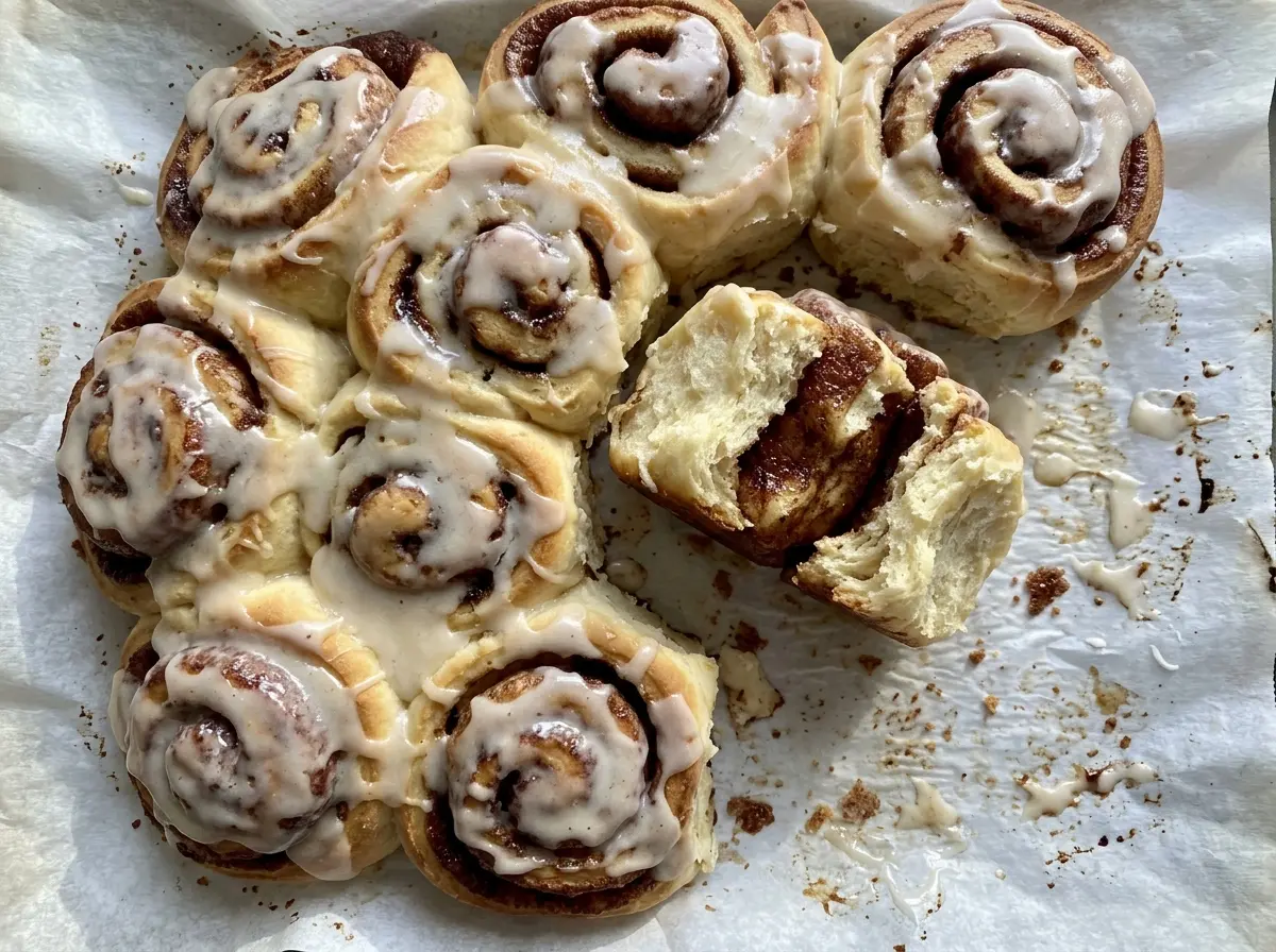 Homemade Cinnamon Rolls for Christmas Brunch, golden and tender