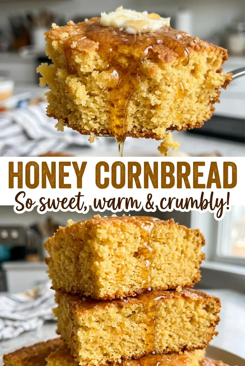 Honey cornbread golden tender crumb
