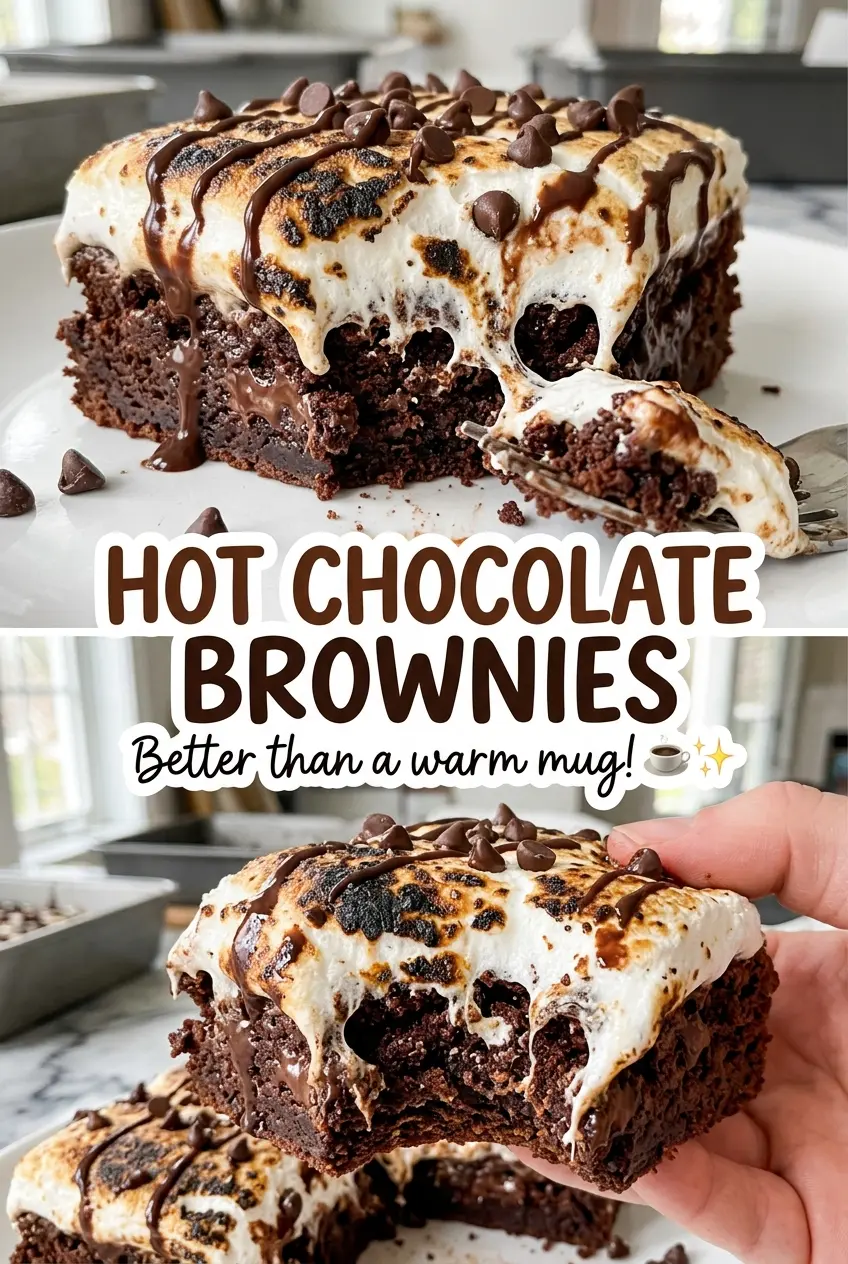 Hot Chocolate Brownies rich fudgy marshmallow squares