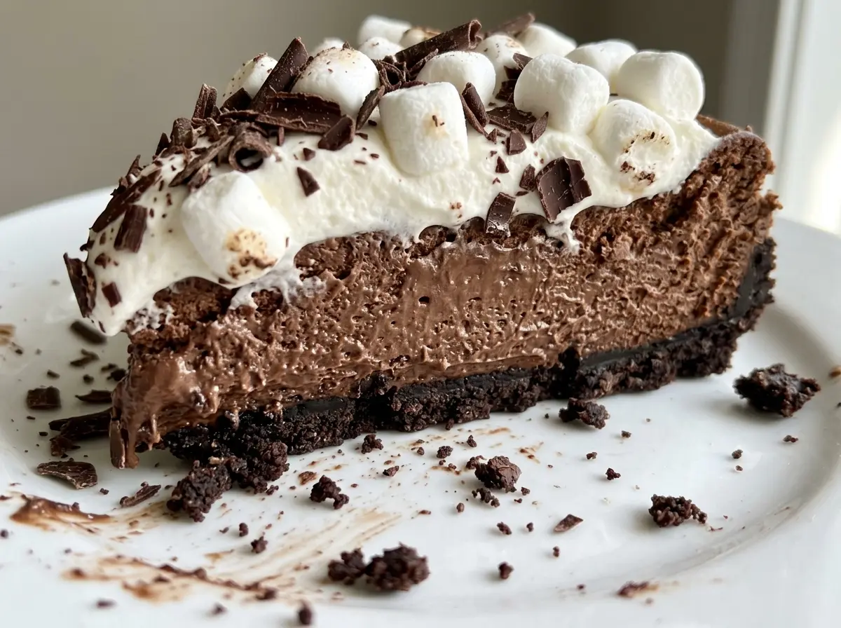 Hot Chocolate Cheesecake with whipped topping