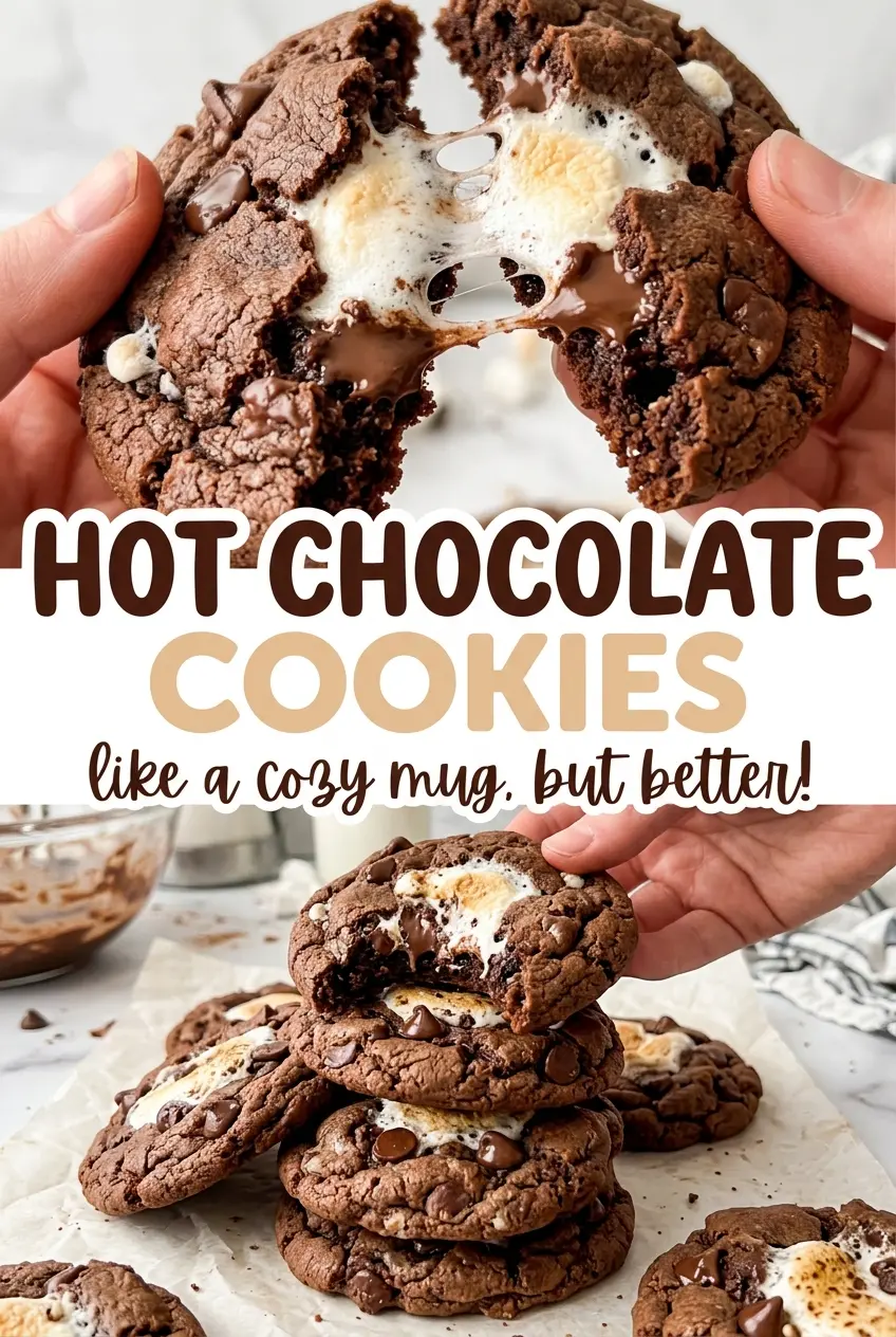 Hot Chocolate Cookies soft cocoa marshmallow