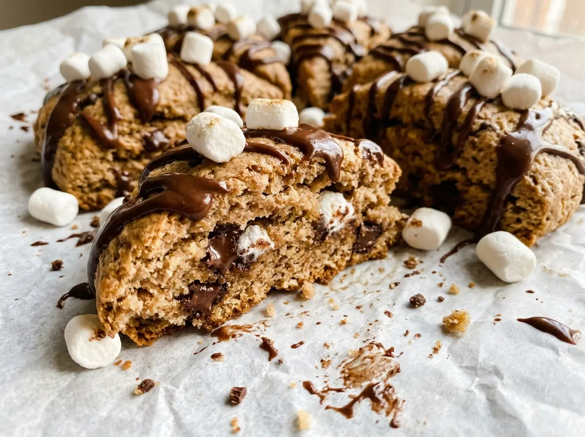 Hot Chocolate Scones with cocoa crumb