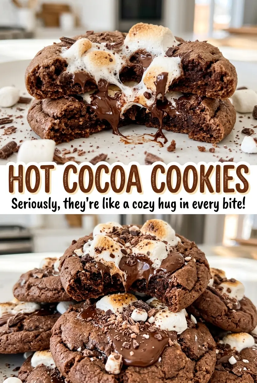 Hot Cocoa Cookies chewy chocolate marshmallow
