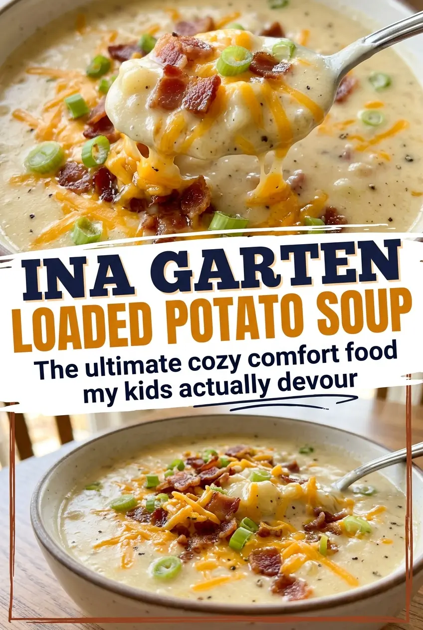 Ina Garten Loaded Potato Soup with bacon cheddar