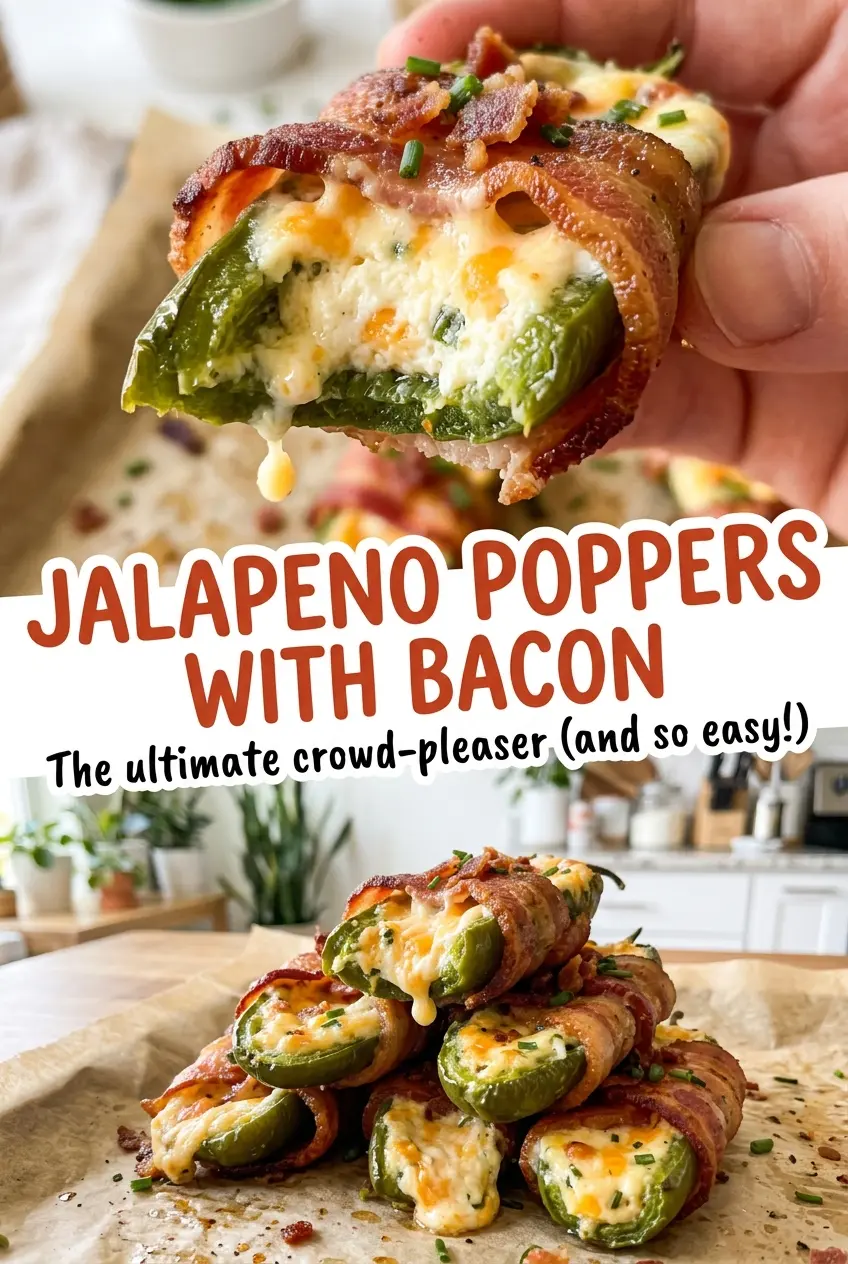 Jalapeno poppers with bacon, golden and stuffed