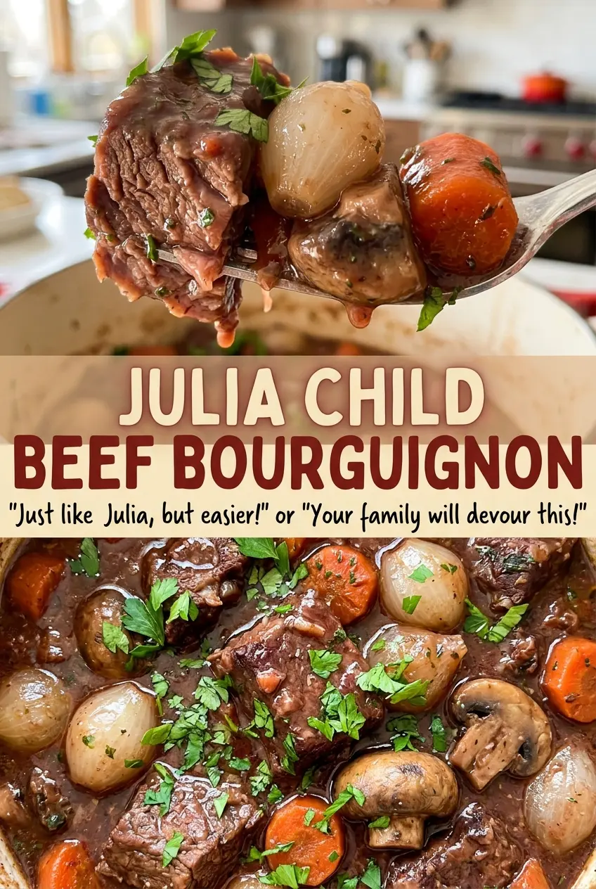 Julia Child Beef Bourguignon rich wine braise