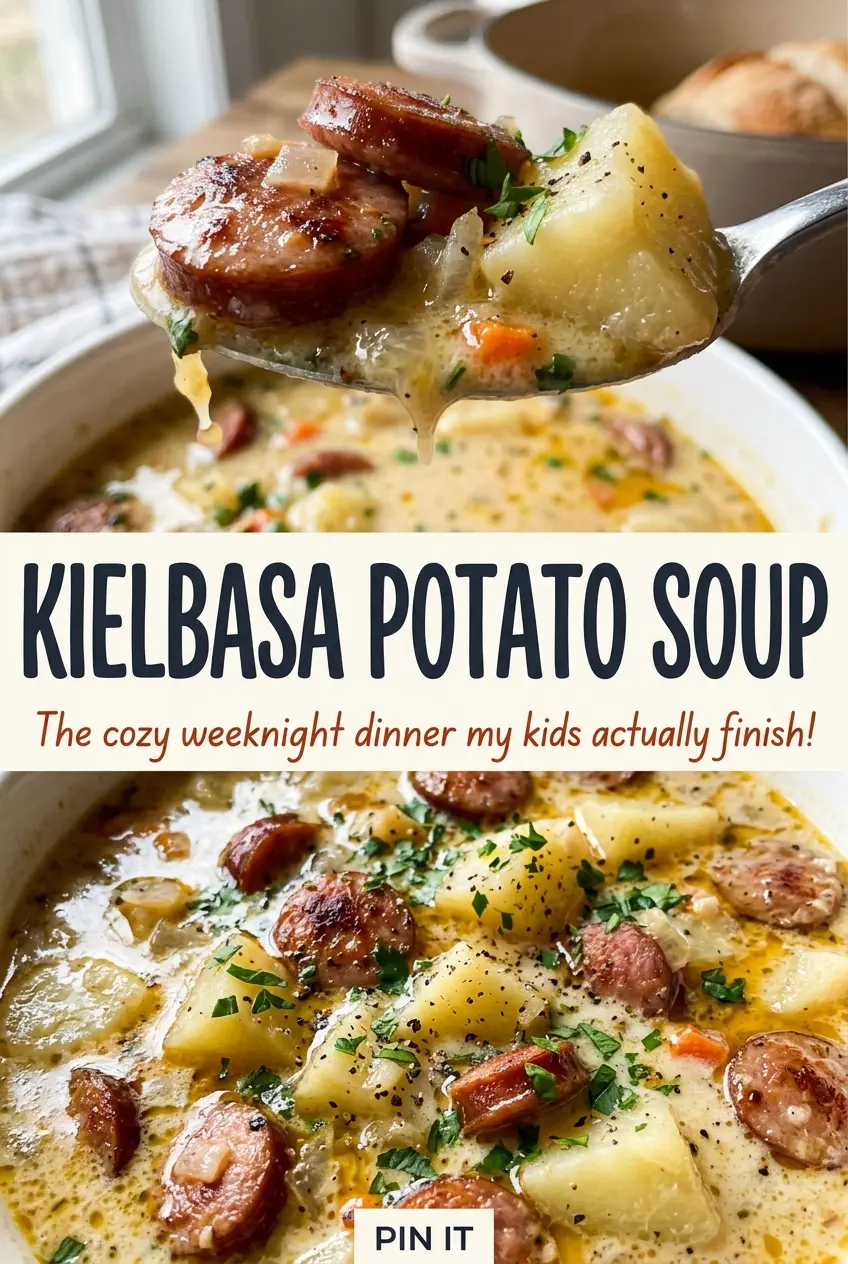 Kielbasa Potato Soup hearty creamy close-up