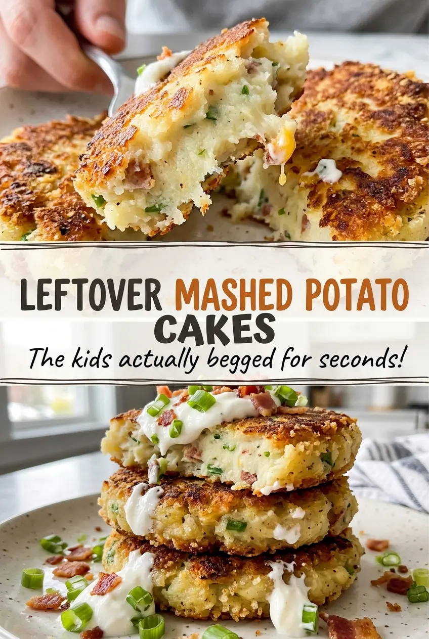 Leftover Mashed Potato Cakes cheesy browned