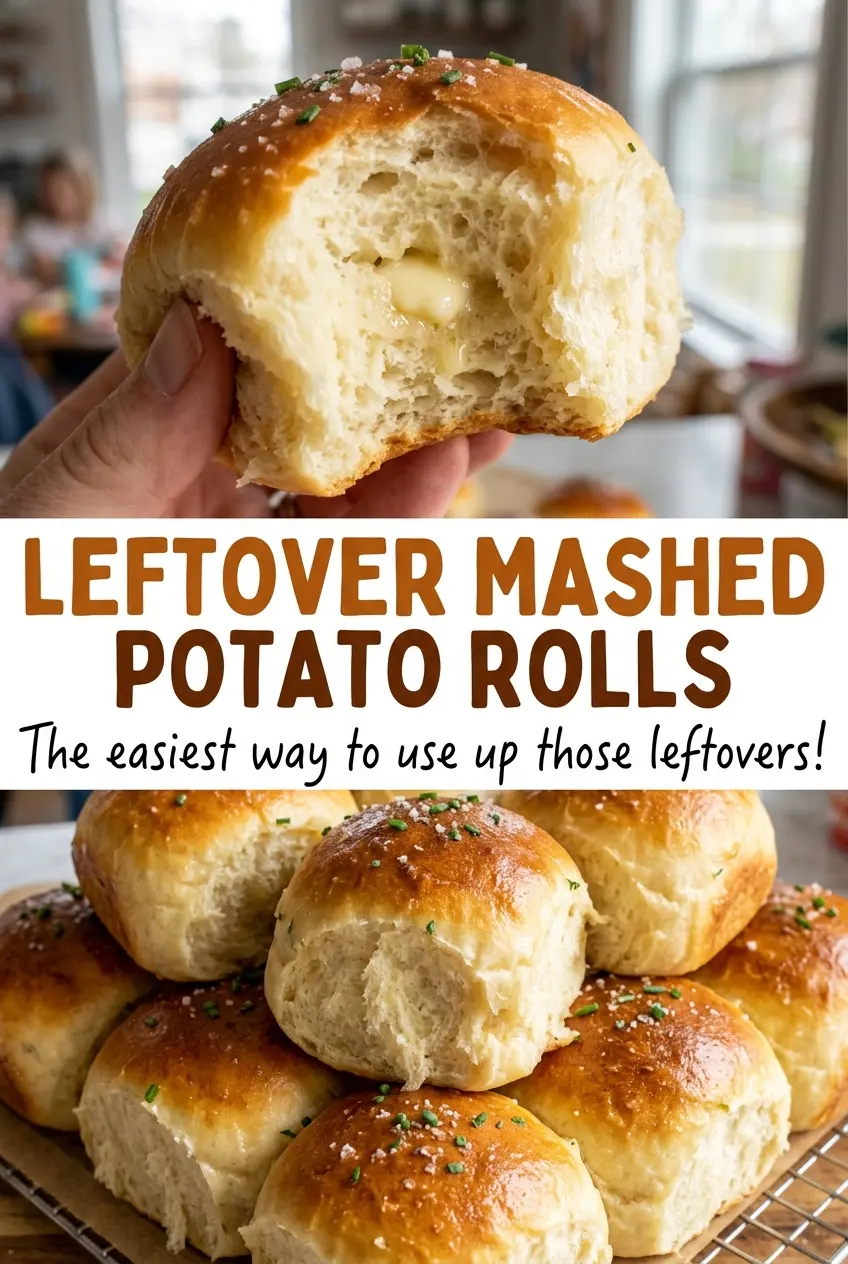 Leftover Mashed Potato Rolls soft, golden, pull-apart