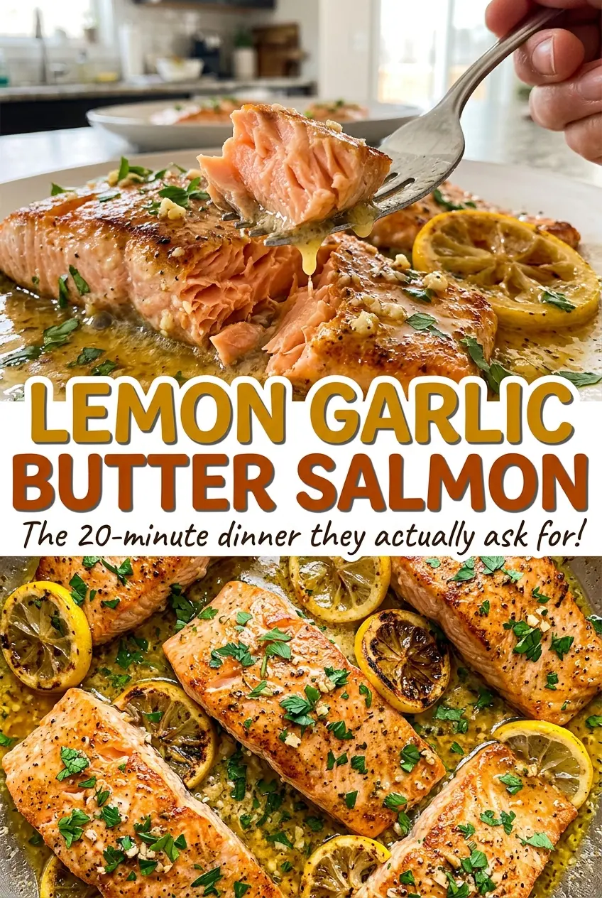 Lemon Garlic Butter Salmon flaky garlic