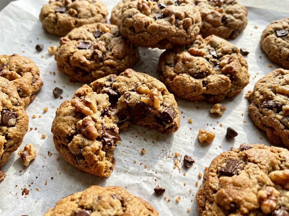 Levain Bakery Chocolate Chip Walnut Cookies thick golden