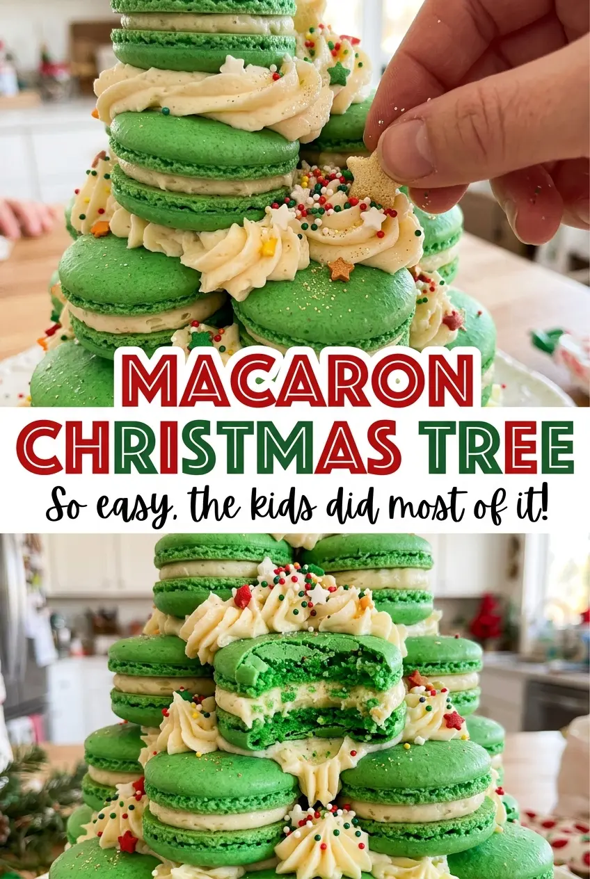 Macaron Christmas Tree festive green macarons