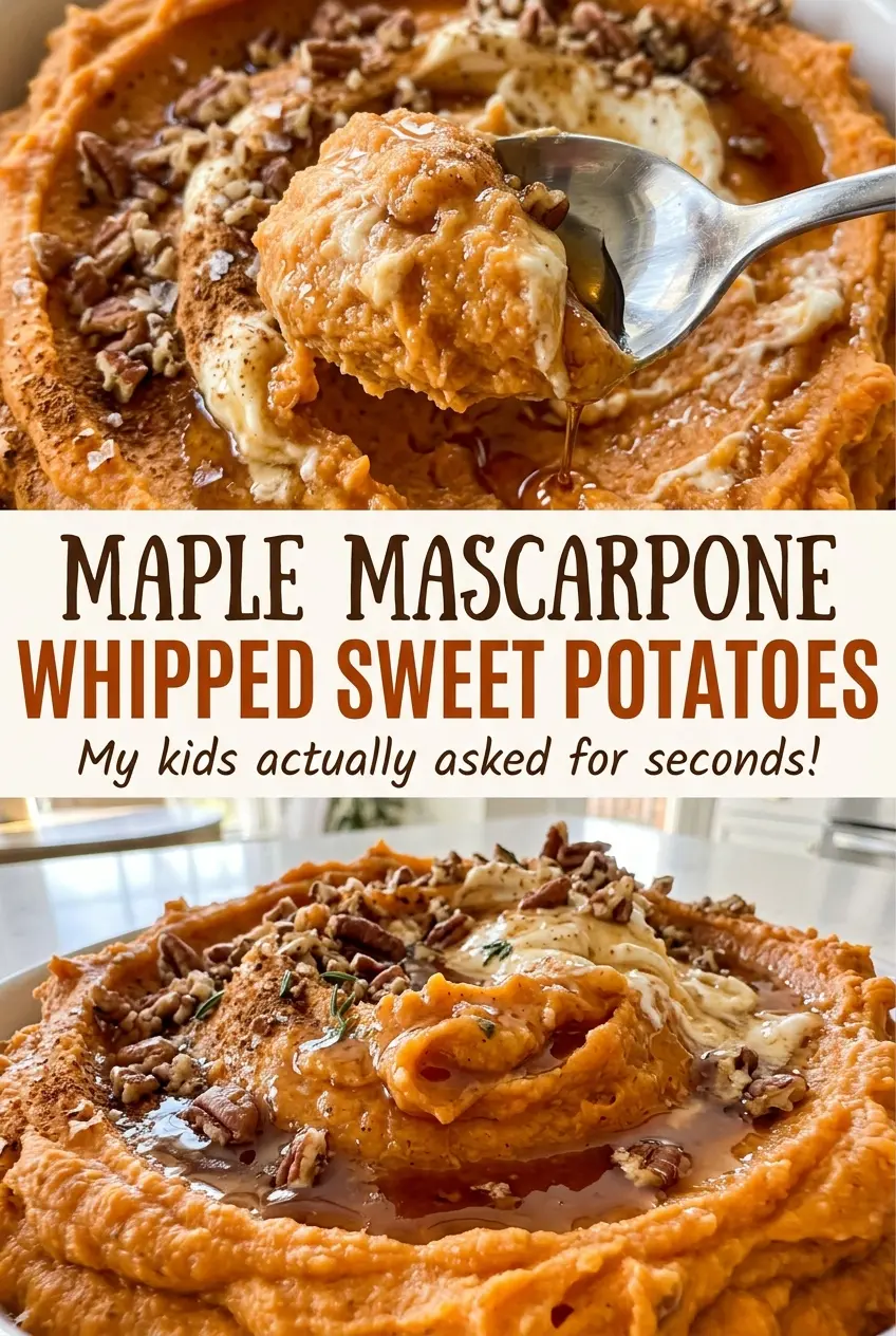 Maple Mascarpone Whipped Sweet Potatoes, creamy whipped texture