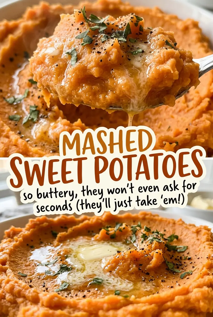 Mashed sweet potatoes creamy and fluffy