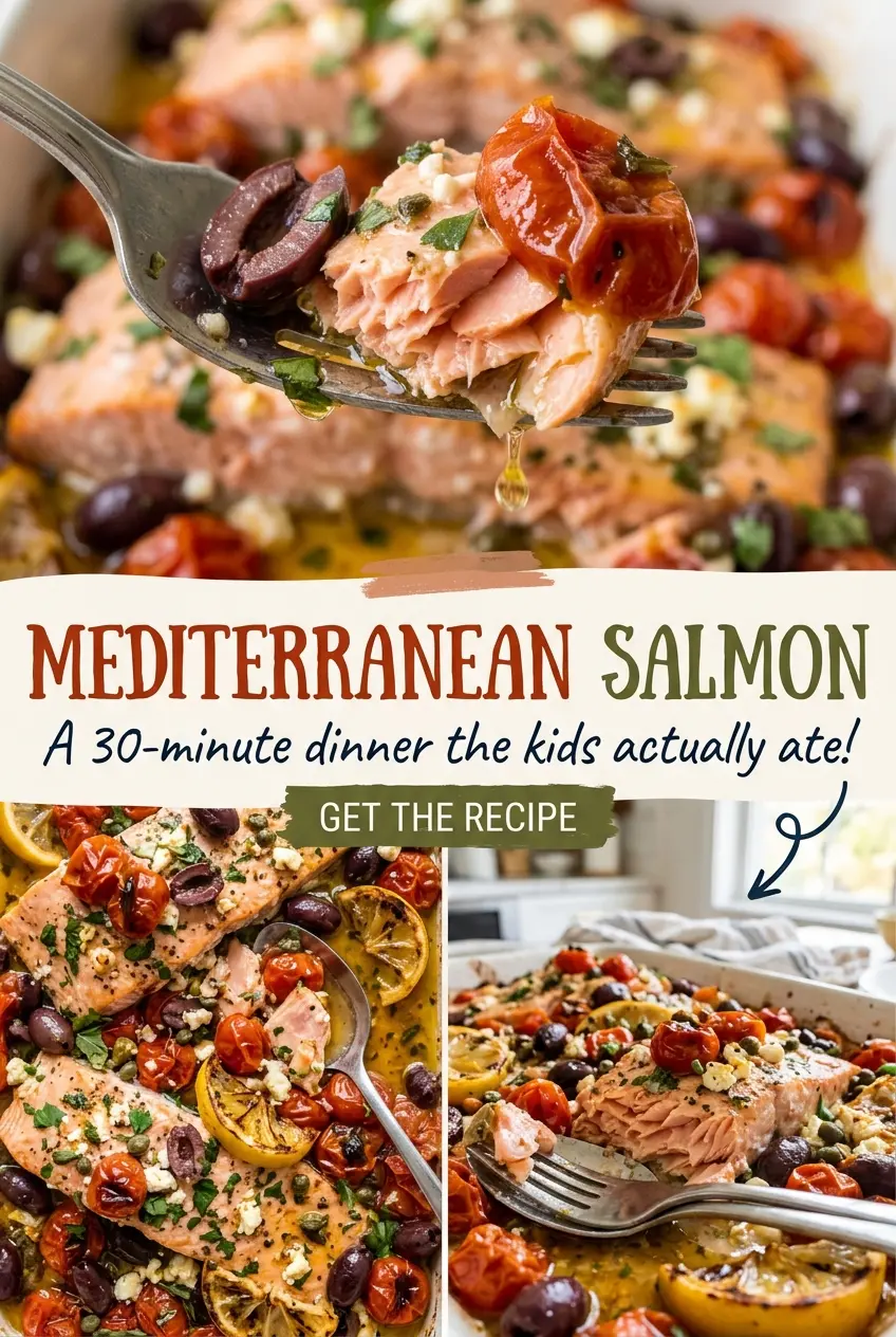 Mediterranean Salmon baked tomato olive