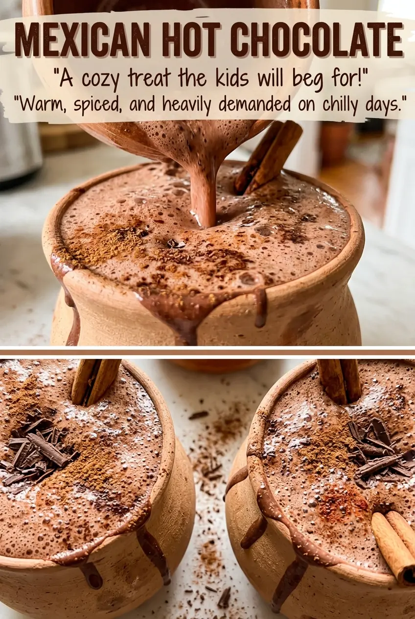 Mexican hot chocolate with a foamy top