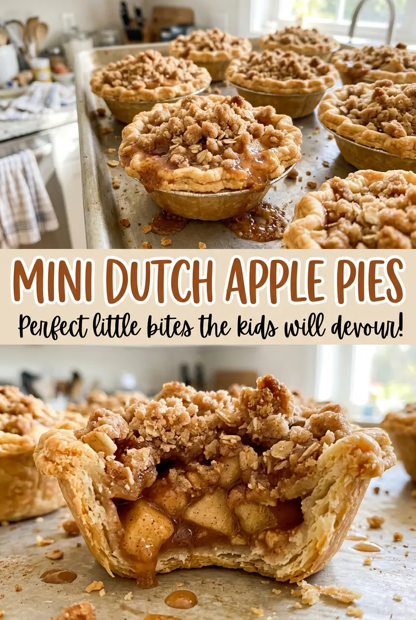 Mini Dutch Apple Pies crisp streusel crowns
