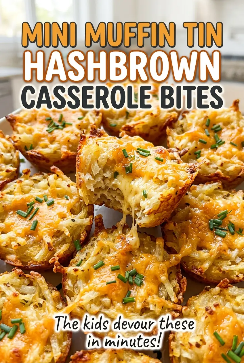 Mini Muffin Tin Hashbrown Casserole Bites cheesy potato centers