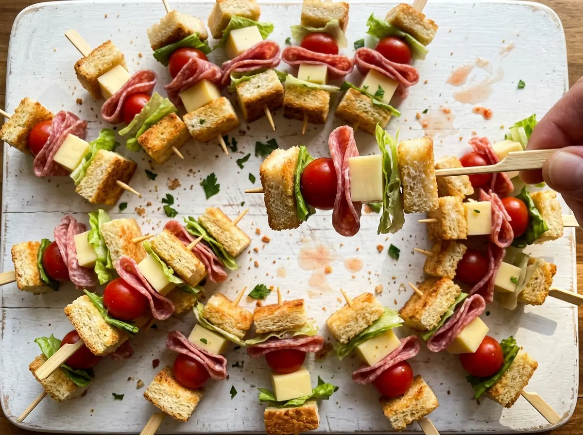 Mini Sandwich Skewers golden layered bites