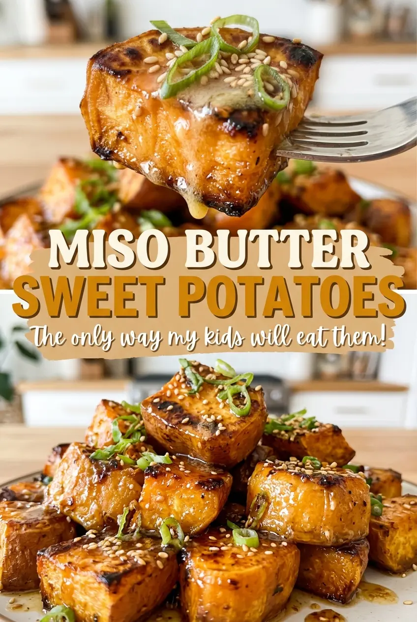 Miso Butter Sweet Potatoes, savory buttery topping