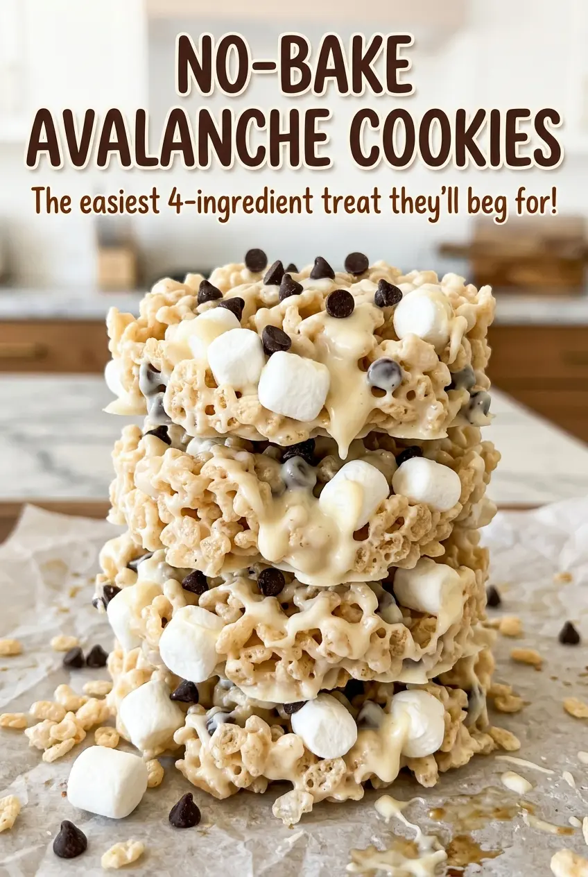 No Bake Avalanche Cookies with marshmallow-studded clusters