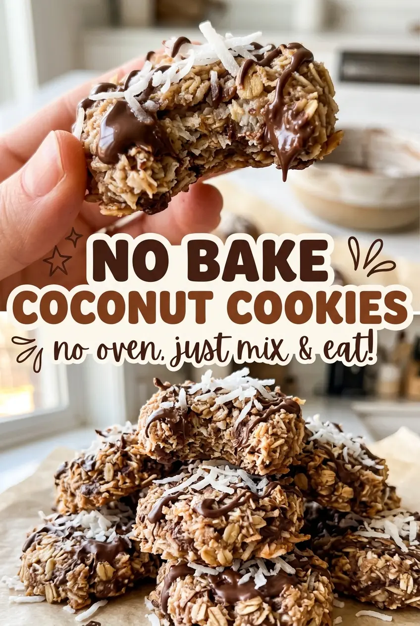No Bake Coconut Cookies sweet chewy rounds