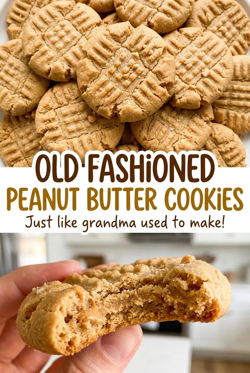 Old Fashioned Peanut Butter Cookies soft centers