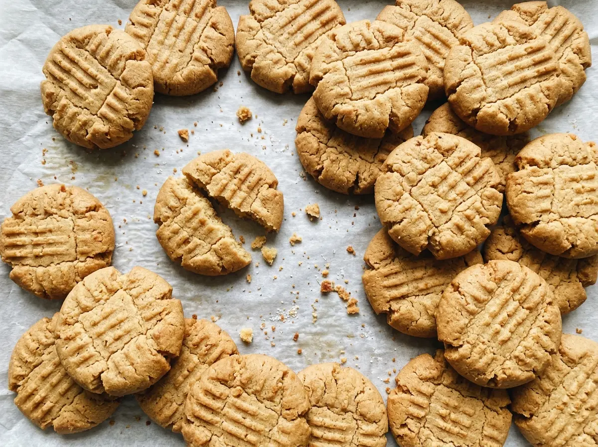 Old Fashioned Peanut Butter Cookies golden crisscross