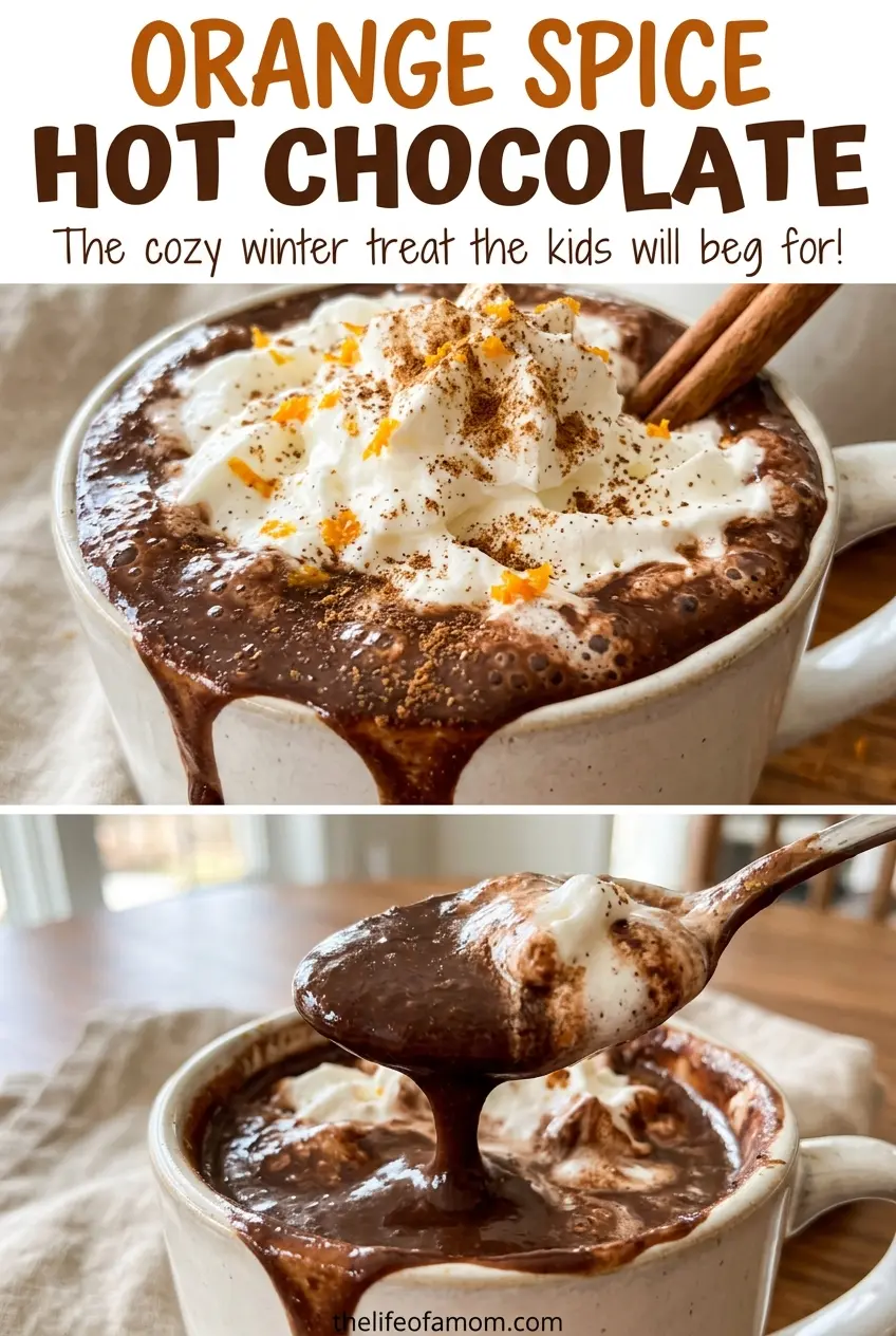 Orange Spice Hot Chocolate, rich cocoa and orange