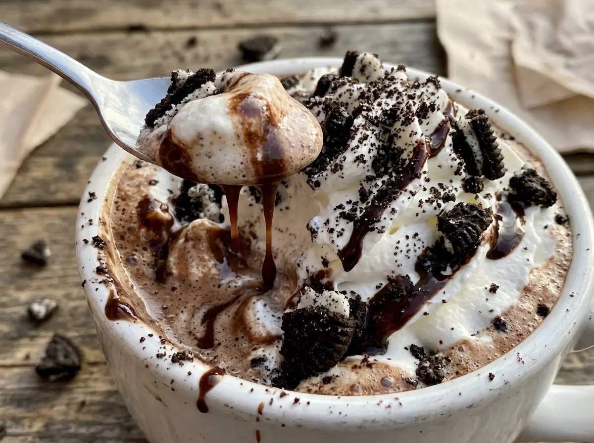 Oreo Hot Chocolate creamy cookie-topped