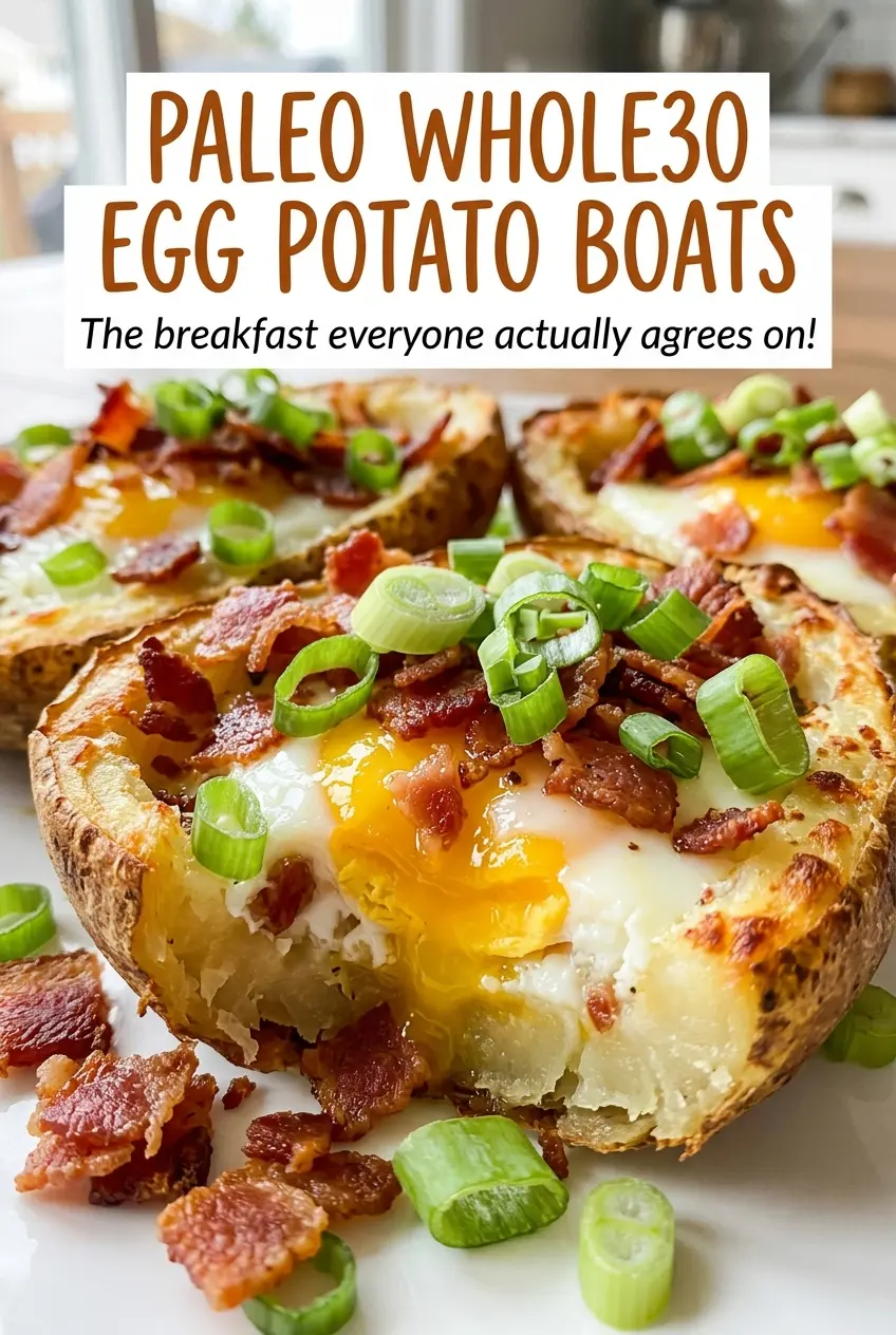 Paleo Whole30 Egg Potato Boats golden potato shells