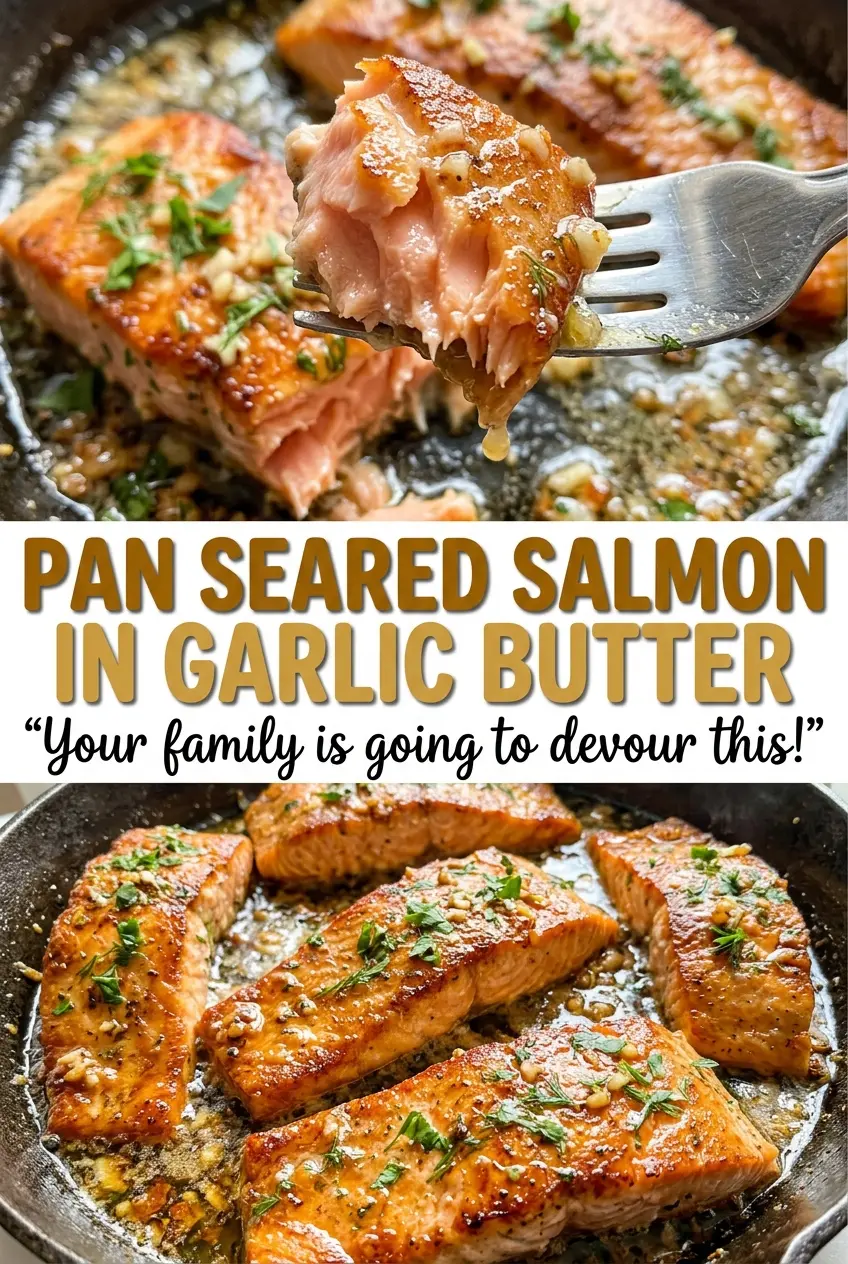 Pan Seared Salmon in Garlic Butter lemon parsley butter