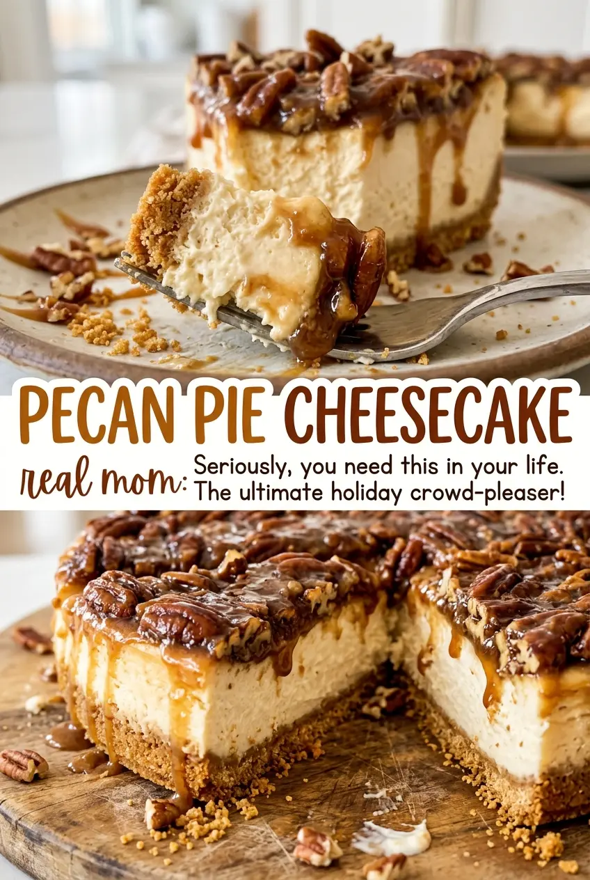 Pecan Pie Cheesecake with creamy filling