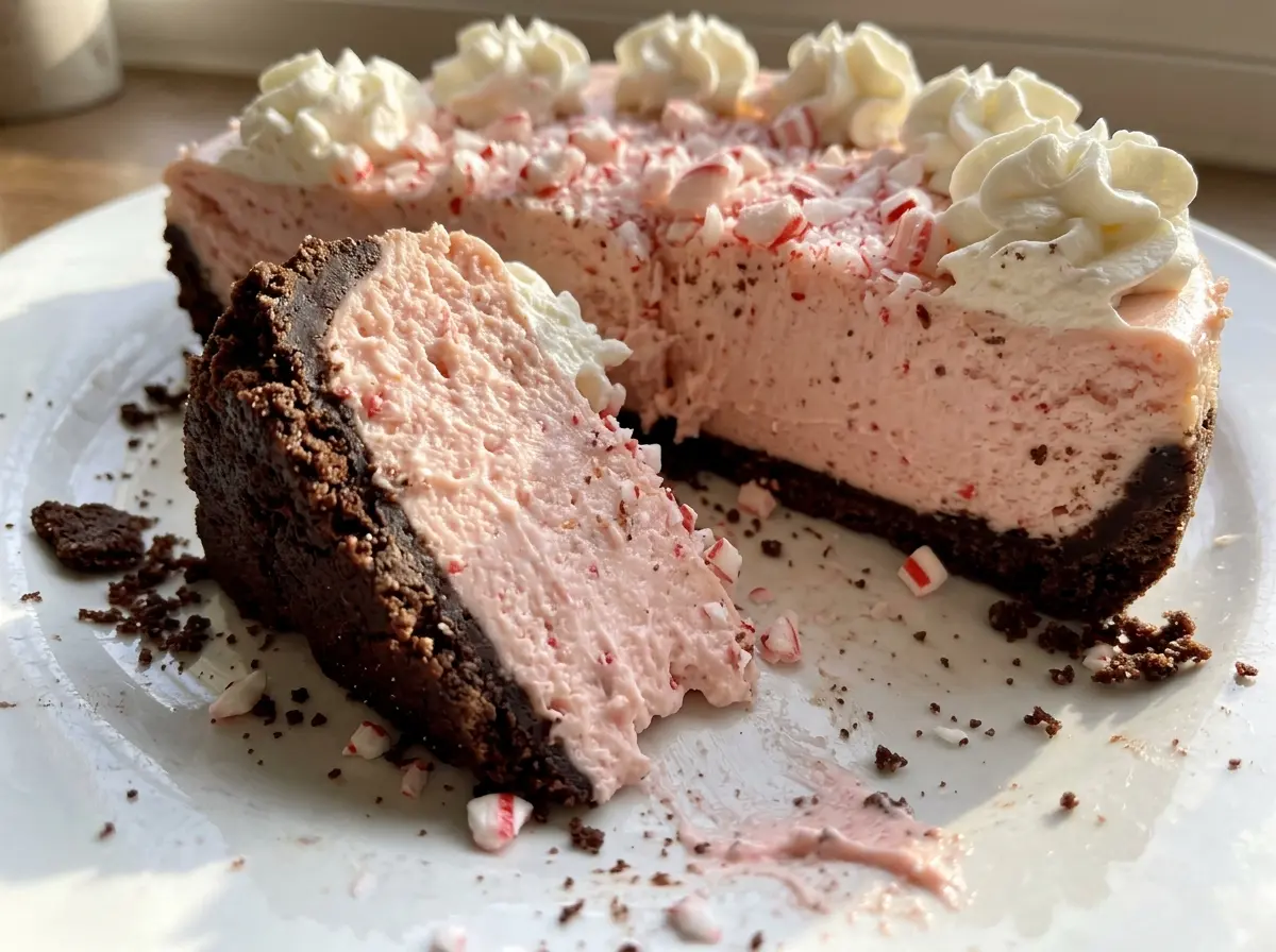 Peppermint cheesecake creamy mint filling