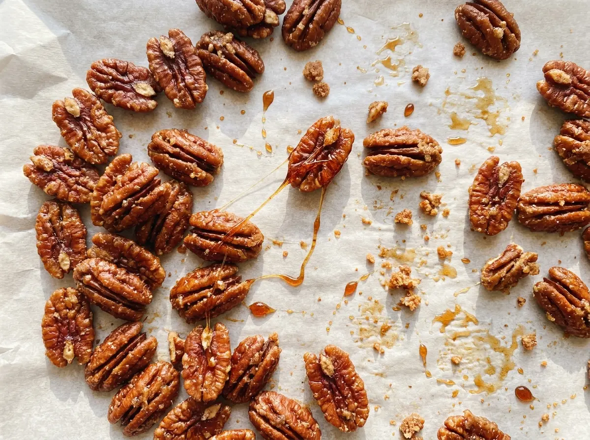 Praline Pecans glossy pecan clusters